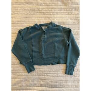 Athleta Girl 12 Cropped Waffle Long-Sleeved Top